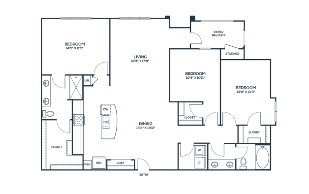 The Carson @ Twin Creeks Floor Plan C1 3 Bed 2 Bath 1439 sqft